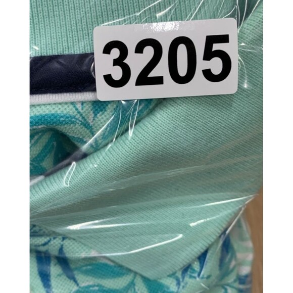 Club Room Polo Standard 100 Golf Shirt Men Large Blue Green Floral Short Sleeve - Picture 11 of 11